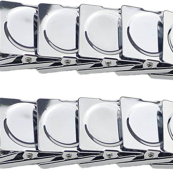 Metal Clip 1.2"-12 Pack Refrigerator Whiteboard Wall Magnetic Memo Metal Clip 1. - Picture 1 of 6